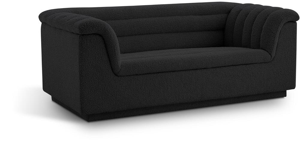 Meridian Furniture - Cascade Black Boucle Fabric Loveseat - 191Black-L veiw 1