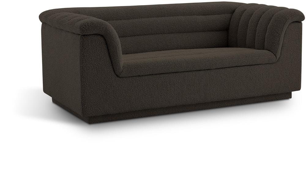 Meridian Furniture - Cascade Brown Boucle Fabric Loveseat - 191Brown-L veiw 1