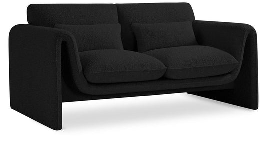Meridian Furniture - Stylus Black Boucle Fabric Loveseat - 198Black-L veiw 1