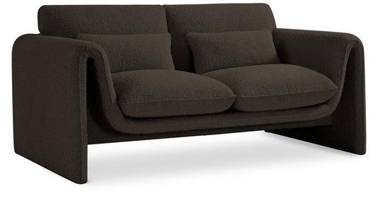 Meridian Furniture - Stylus Brown Boucle Fabric Loveseat - 198Brown-L veiw 1