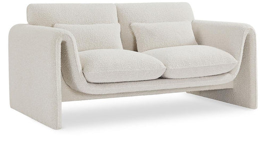Meridian Furniture - Stylus Cream Boucle Fabric Loveseat - 198Cream-L veiw 1