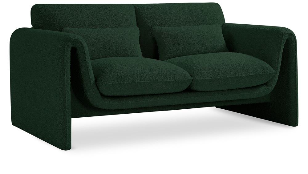 Meridian Furniture - Stylus Green Boucle Fabric Loveseat - 198Green-L veiw 1