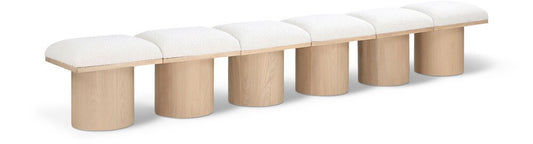 Meridian Furniture - Pavilion Cream Boucle Fabric Bench - 6Pc - 465Cream-6A veiw 1
