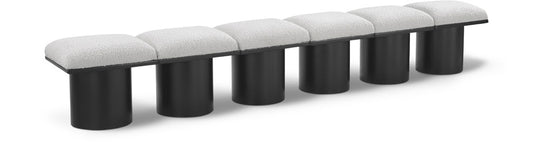 Meridian Furniture - Pavilion Cream Boucle Fabric Bench - 6Pc - 466Cream-6A veiw 1