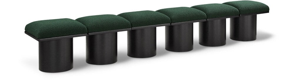 Meridian Furniture - Pavilion Green Boucle Fabric Bench - 6Pc - 466Green-6A veiw 1