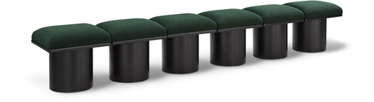 Meridian Furniture - Pavilion Green Boucle Fabric Bench - 6Pc - 466Green-6A veiw 1