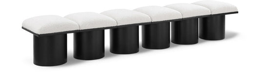 Meridian Furniture - Pavilion Cream Boucle Fabric Bench - 6Pc - 466Cream-6B veiw 1