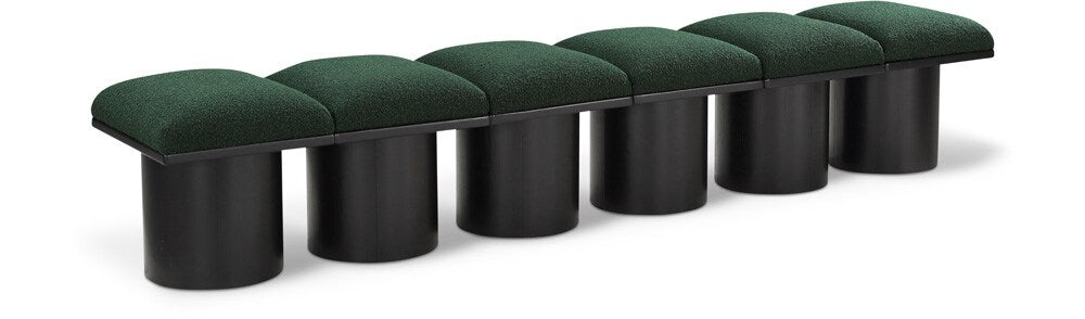 Meridian Furniture - Pavilion Green Boucle Fabric Bench - 6Pc - 466Green-6B veiw 1