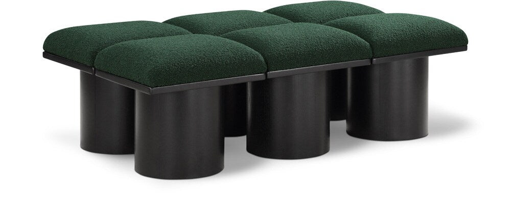Meridian Furniture - Pavilion Green Boucle Fabric Bench - 6Pc - 466Green-6C veiw 1