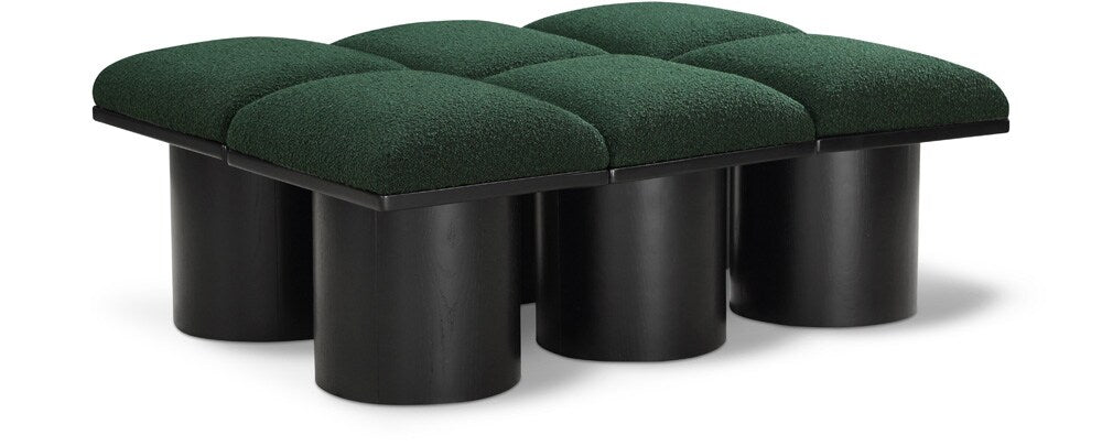 Meridian Furniture - Pavilion Green Boucle Fabric Bench - 6Pc - 466Green-6D veiw 1