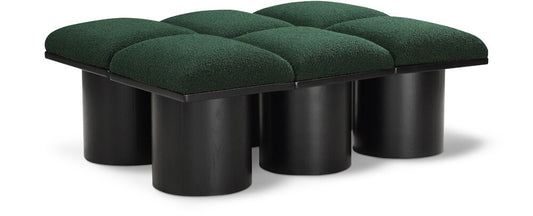 Meridian Furniture - Pavilion Green Boucle Fabric Bench - 6Pc - 466Green-6D veiw 1