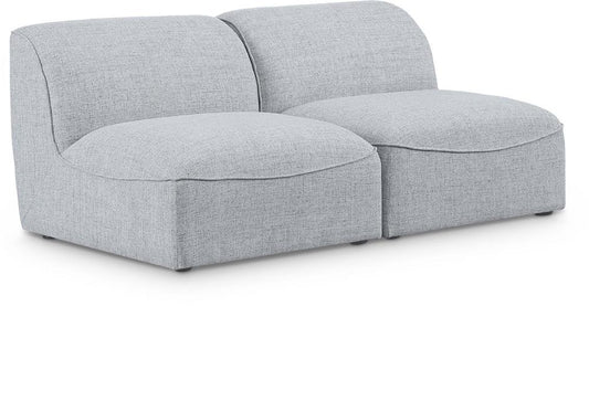 Meridian Furniture - Miramar Grey Durable Linen Textured Modular Sofa - 2Pc - 683Grey-S66 veiw 1