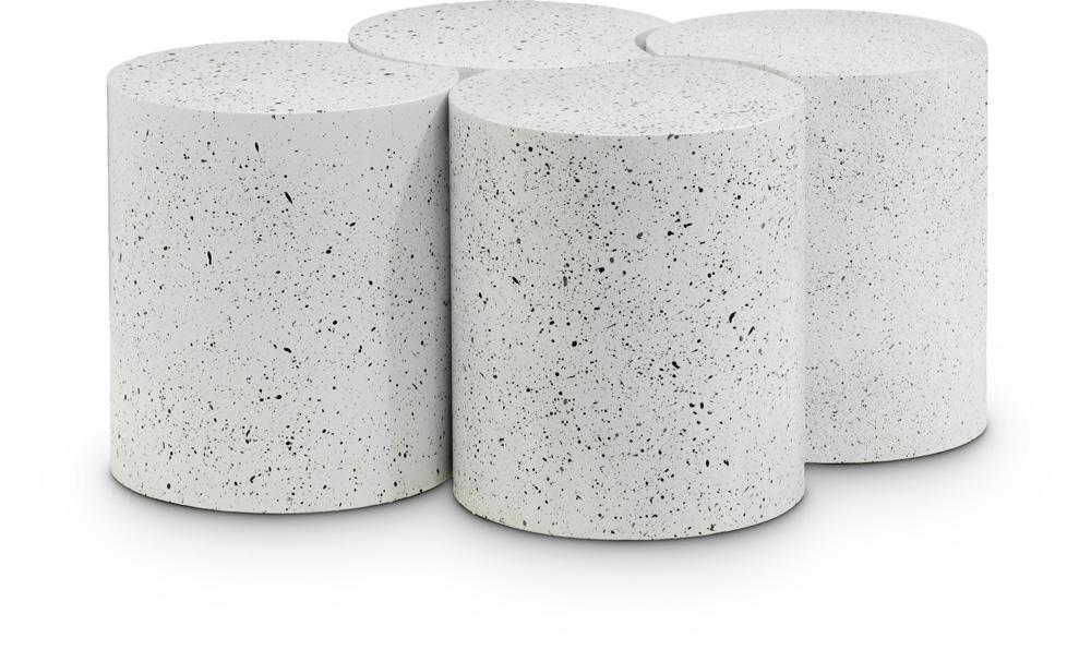 Meridian Furniture - Dimple White Coffee Table - 4Pc - 99084White-4C veiw 1