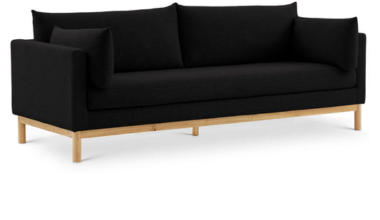 Meridian Furniture - Langham Black Linen Textured Fabric Sofa - 157Black-S veiw 1