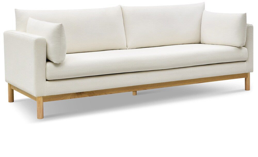 Meridian Furniture - Langham Cream Linen Textured Fabric Sofa - 157Cream-S veiw 1