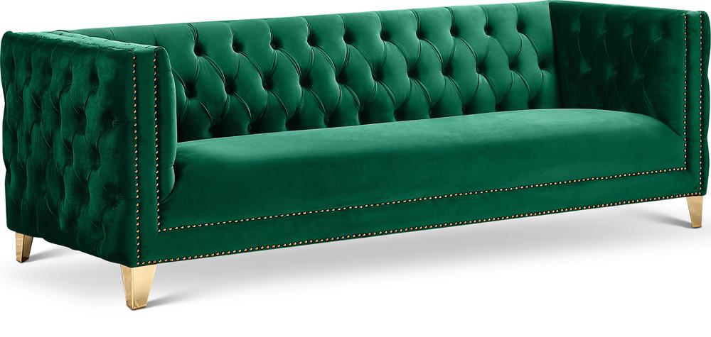 Meridian Furniture - Michelle Green Velvet Sofa - 652Green-S veiw 1