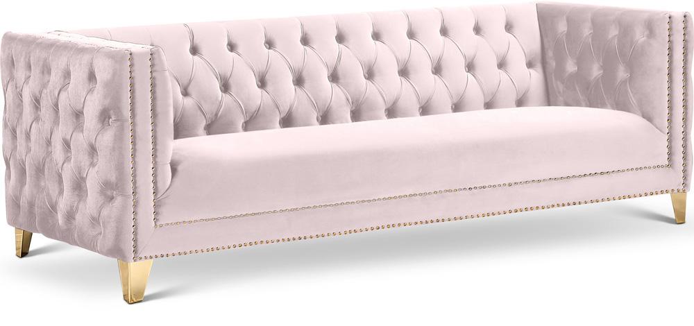 Meridian Furniture - Michelle Pink Velvet Sofa - 652Pink-S veiw 1