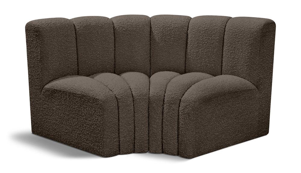 Meridian Furniture - Arc Brown Boucle Fabric Modular Sofa - 2Pc - 102Brown-S2B veiw 1