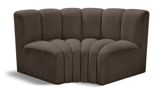 Meridian Furniture - Arc Brown Boucle Fabric Modular Sofa - 2Pc - 102Brown-S2B veiw 1