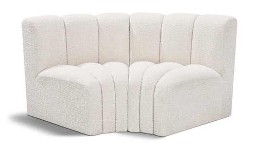 Meridian Furniture - Arc Cream Boucle Fabric Modular Sofa - 2Pc - 102Cream-S2B veiw 1