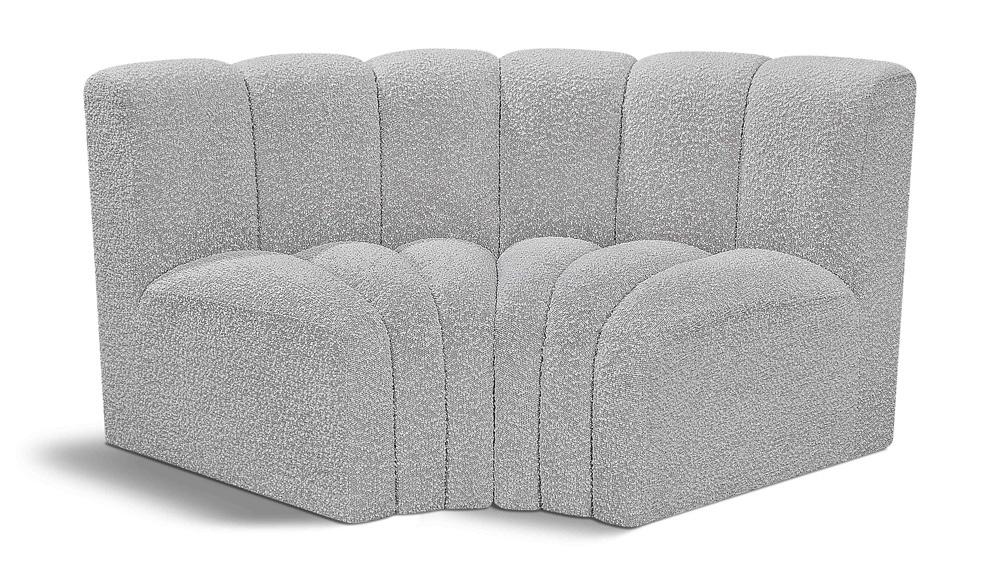Meridian Furniture - Arc Grey Boucle Fabric Modular Sofa - 2Pc - 102Grey-S2B veiw 1