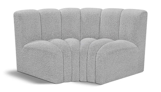 Meridian Furniture - Arc Grey Boucle Fabric Modular Sofa - 2Pc - 102Grey-S2B veiw 1