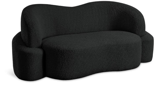 Meridian Furniture - Principessa Black Boucle Fabric Loveseat - 108Black-L veiw 1