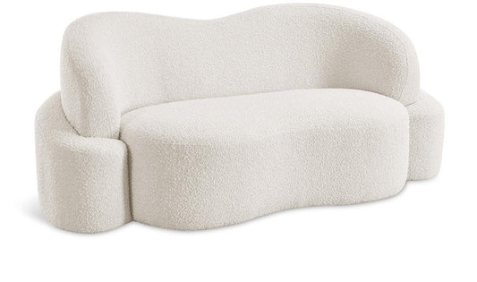 Meridian Furniture - Principessa Cream Boucle Fabric Loveseat - 108Cream-L veiw 1