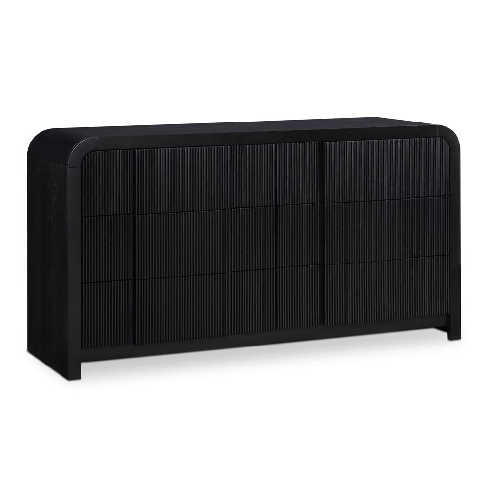 Meridian Furniture - Fluted Black Dresser - 314Black-D veiw 1