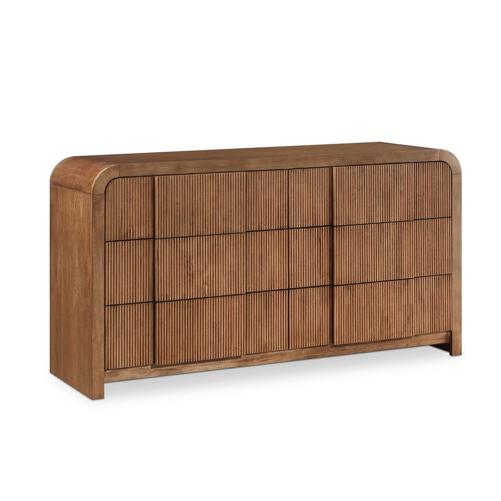 Meridian Furniture - Fluted Walnut Dresser - 314Walnut-D veiw 1