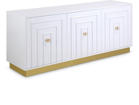 Meridian Furniture - Cosmopolitan White Lacquer Sideboard/Buffet - 340 veiw 1