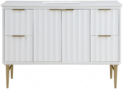 Meridian Furniture - Modernist White Bathroom Vanity - 401White-48 veiw 3
