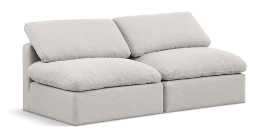 Meridian Furniture - Indulge Cream Linen Textured Fabric Modular Sofa - 2Pc - 141Cream-S2 veiw 1