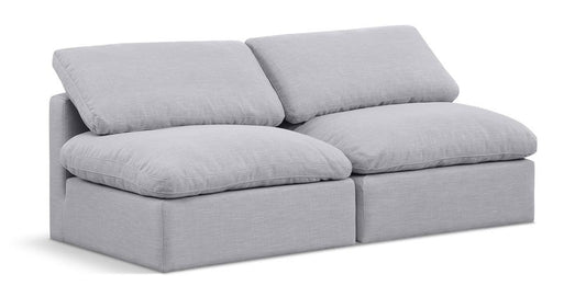 Meridian Furniture - Indulge Grey Linen Textured Fabric Modular Sofa - 2Pc - 141Grey-S2 veiw 1