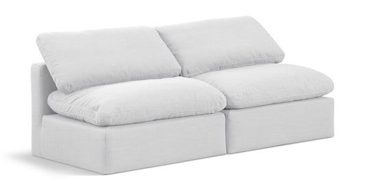 Meridian Furniture - Indulge White Linen Textured Fabric Modular Sofa - 2Pc - 141White-S2 veiw 1