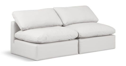 Meridian Furniture - Indulge Cream Vegan Leather Modular Sofa - 2Pc - 146Cream-S2 veiw 1