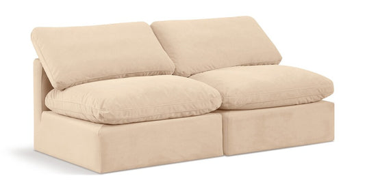 Meridian Furniture - Indulge Beige Velvet Modular Sofa - 2Pc - 147Beige-S2 veiw 1