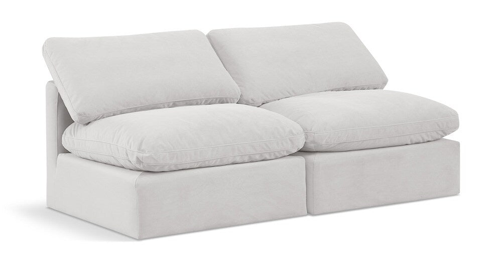 Meridian Furniture - Indulge Cream Velvet Modular Sofa - 2Pc - 147Cream-S2 veiw 1