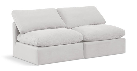 Meridian Furniture - Indulge Cream Velvet Modular Sofa - 2Pc - 147Cream-S2 veiw 1