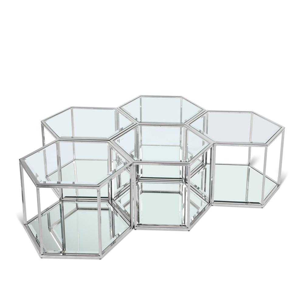 Meridian Furniture - Sei Chrome Coffee Table - 5pc - 206-CT-5PC veiw 1