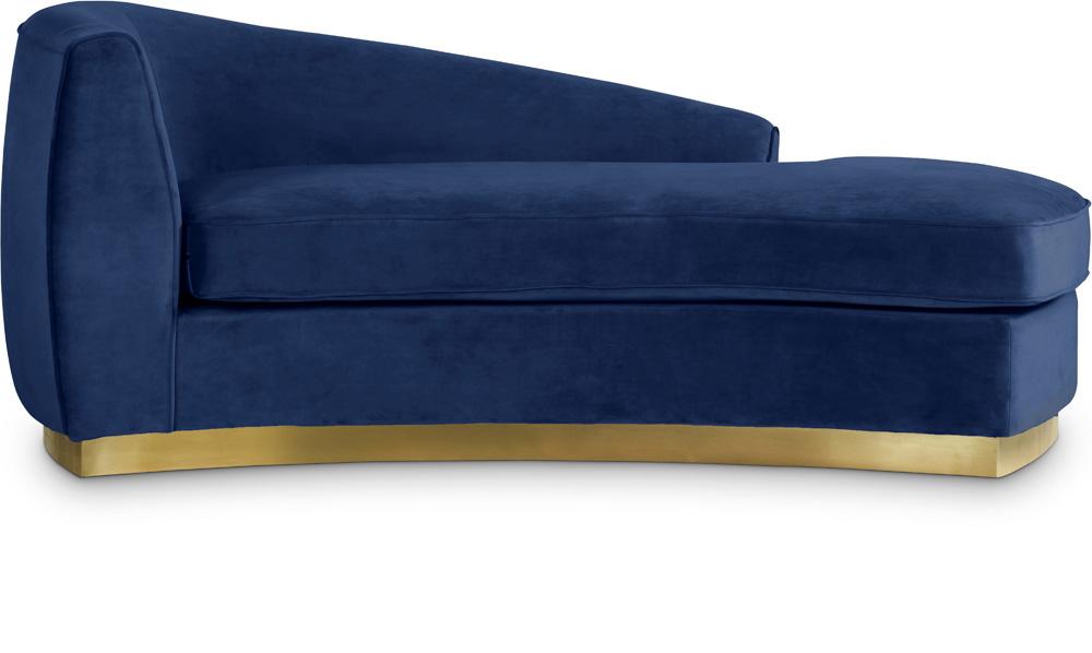 Meridian Furniture - Julian Navy Velvet Chaise - 620Navy-Chaise veiw 1