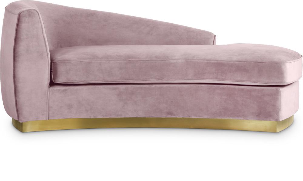 Meridian Furniture - Julian Pink Velvet Chaise - 620Pink-Chaise veiw 1