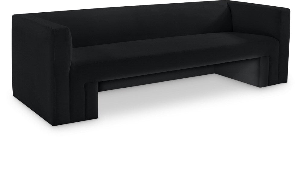 Meridian Furniture - Henson Black Velvet Sofa - 665Black-S veiw 1