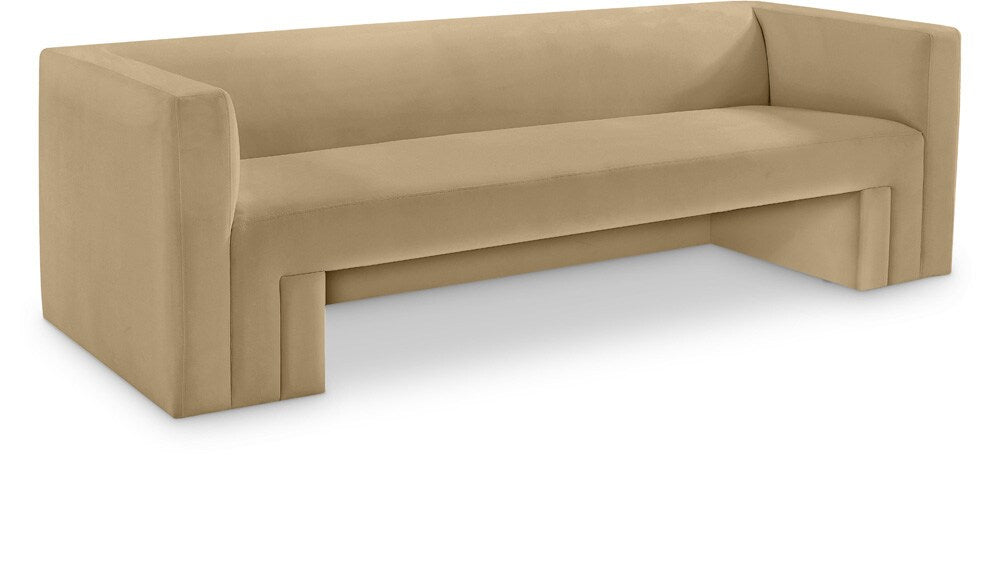Meridian Furniture - Henson Camel Velvet Sofa - 665Camel-S veiw 1
