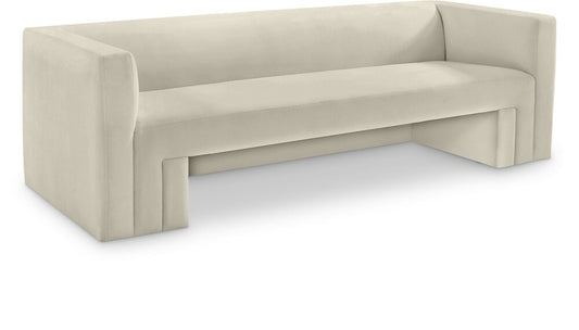 Meridian Furniture - Henson Cream Velvet Sofa - 665Cream-S veiw 1