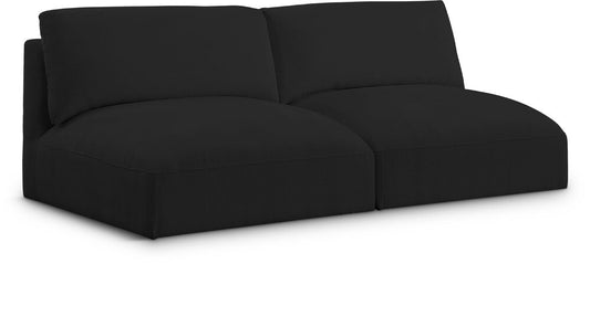 Meridian Furniture - Ease Black Polyester Fabric Modular Sofa - 2Pc - 696Black-S76A veiw 1
