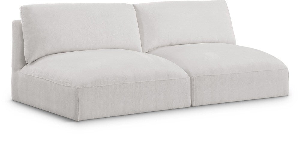 Meridian Furniture - Ease Cream Polyester Fabric Modular Sofa - 2Pc - 696Cream-S76A veiw 1