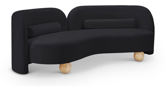Meridian Furniture - Daphne Black Velvet Sofa - 44002Black-S veiw 1