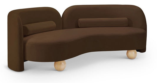 Meridian Furniture - Daphne Brown Velvet Sofa - 44002Brown-S veiw 1