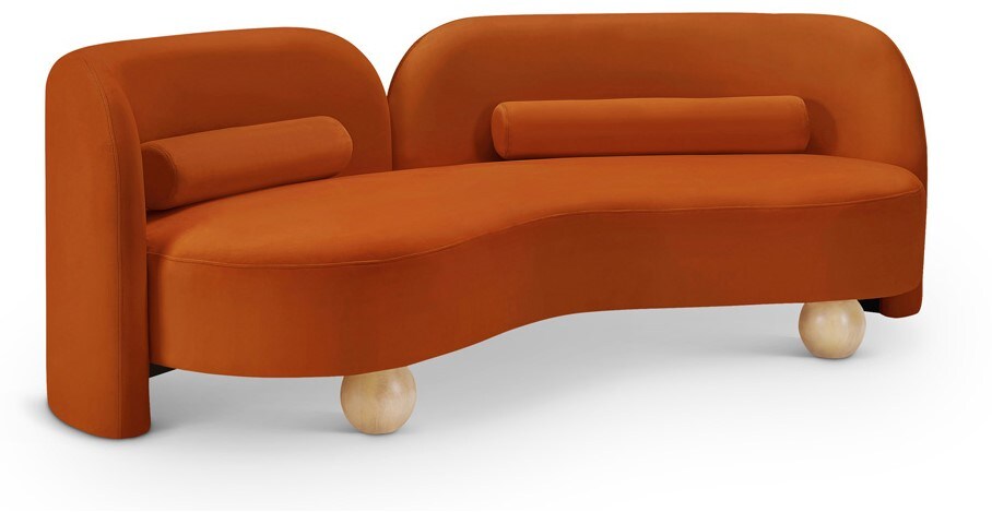 Meridian Furniture - Daphne Cognac Velvet Sofa - 44002Cognac-S veiw 1